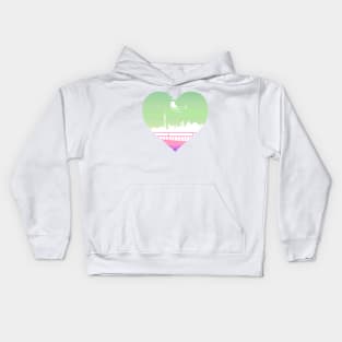 Genderfae night cityscape subtle heart Kids Hoodie